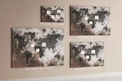 Tablica korkowa dla dzieci Mapa świata beton