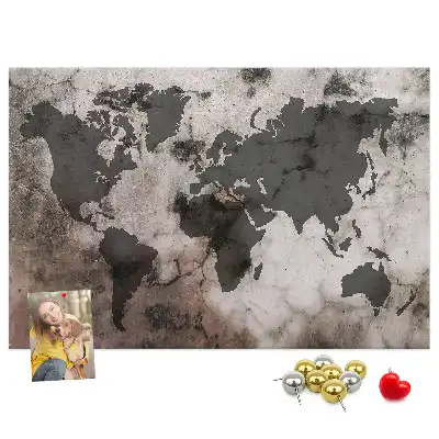 Tablica korkowa dla dzieci Mapa świata beton