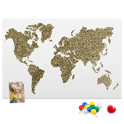 Tablica korkowa kontynentalna mapa świata