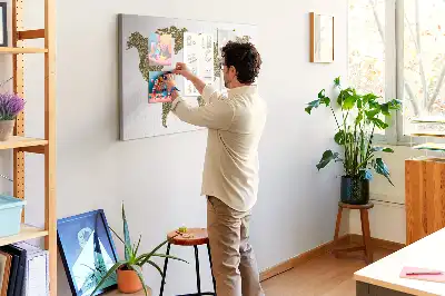 Tablica korkowa kontynentalna mapa świata