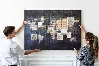 Ozdobna tablica korkowa Geometryczny zarys świata