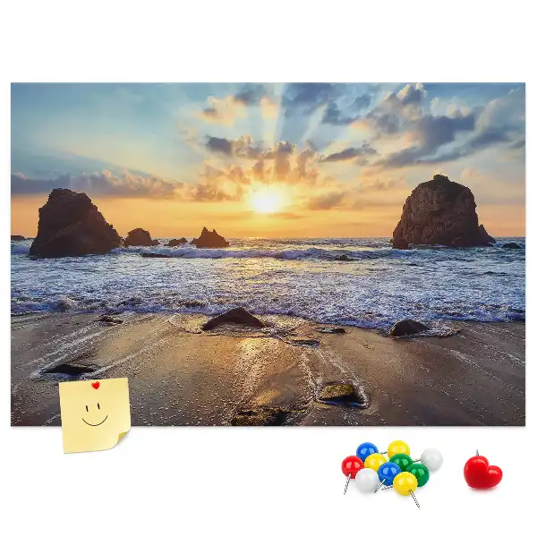 Korkowa tablica Zachód słońca na plaży
