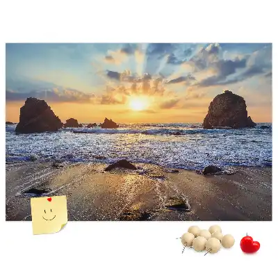 Korkowa tablica Zachód słońca na plaży