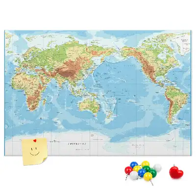 Korkowa tablica Fizyczna mapa świata