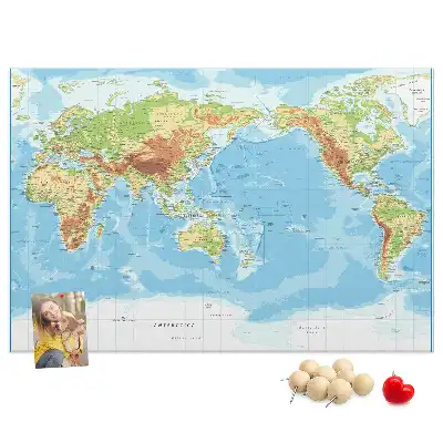 Korkowa tablica Fizyczna mapa świata