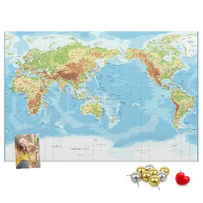Korkowa tablica Fizyczna mapa świata