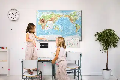 Korkowa tablica Fizyczna mapa świata