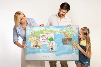 Korkowa tablica Fizyczna mapa świata