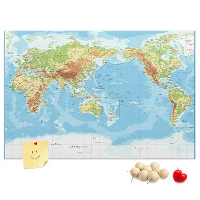 Korkowa tablica Fizyczna mapa świata