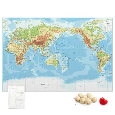 Korkowa tablica Fizyczna mapa świata