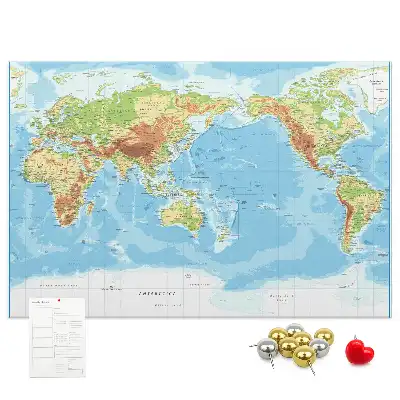 Korkowa tablica Fizyczna mapa świata