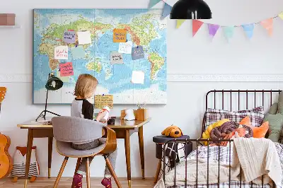 Korkowa tablica Fizyczna mapa świata