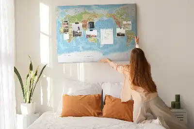 Korkowa tablica Fizyczna mapa świata