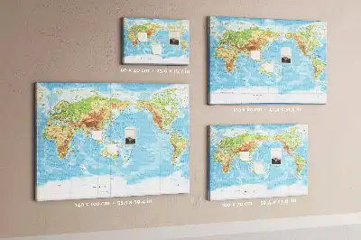 Korkowa tablica Fizyczna mapa świata