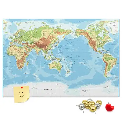 Korkowa tablica Fizyczna mapa świata