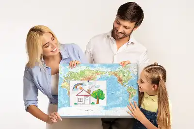 Korkowa tablica Fizyczna mapa świata