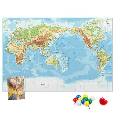 Korkowa tablica Fizyczna mapa świata