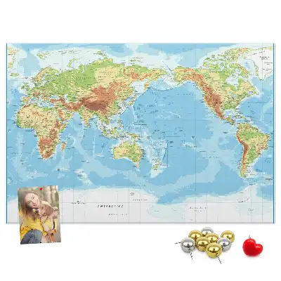 Korkowa tablica Fizyczna mapa świata