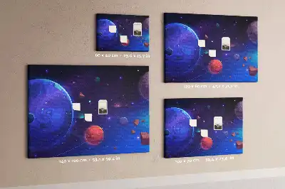 Tablica korkowa z motywem galaktyki i planet