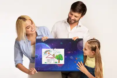 Tablica korkowa z motywem galaktyki i planet