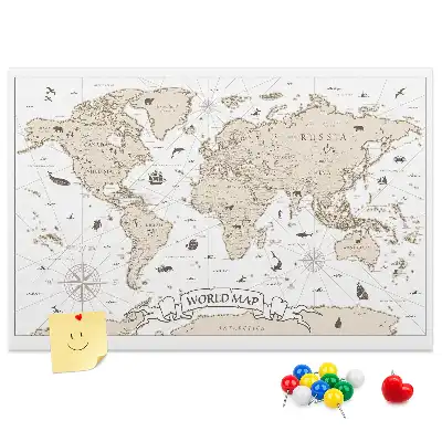 Tablica korkowa dla dzieci Vintage mapa świata