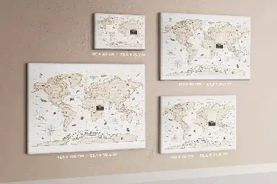Tablica korkowa dla dzieci z motywem postarzanego atlasu świata vintage