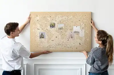 Tablica korkowa Vintage mapa świata
