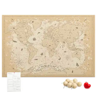 Tablica korkowa Vintage mapa świata