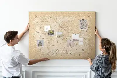 Tablica korkowa Vintage mapa świata