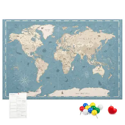 Tablica korkowa ozdobna Klasyczny atlas z dawnych lat