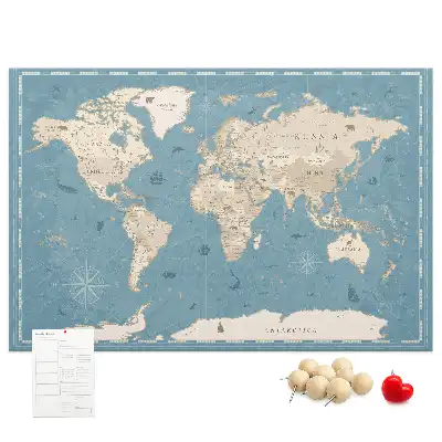 Tablica korkowa ozdobna Klasyczny atlas z dawnych lat