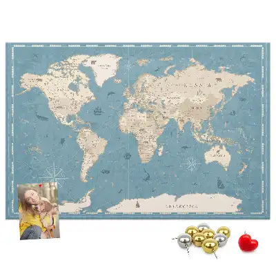 Tablica korkowa ozdobna Klasyczny atlas z dawnych lat