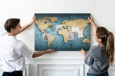 Tablica korkowa ozdobna Mapa świata 3D