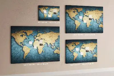 Tablica korkowa ozdobna Mapa świata 3D