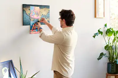 Tablica korkowa ozdobna Mapa świata 3D