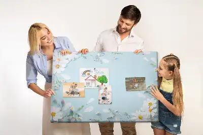 Tablica korkowa w kwiatowej ramie