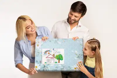 Tablica korkowa w kwiatowej ramie