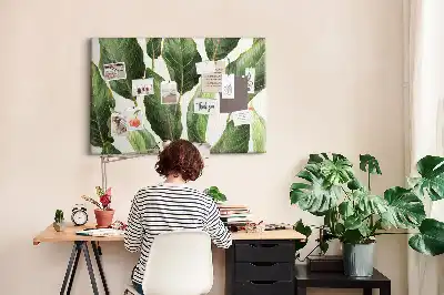 Ozdobna tablica korkowa w liście palmowe
