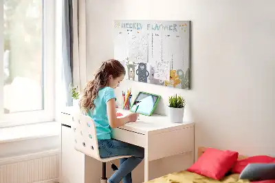 Tablica korkowa dla dzieci tygodniowy planer