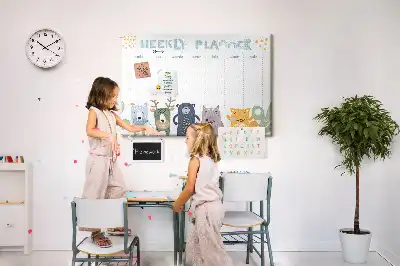 Tablica korkowa dla dzieci tygodniowy planer