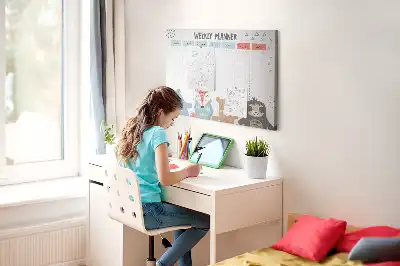 Tablica korkowa z harmonogramem tygodniowym