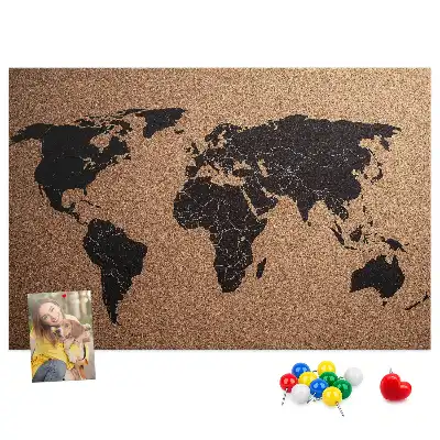 Tablica korkowa ozdobna Mapa świata