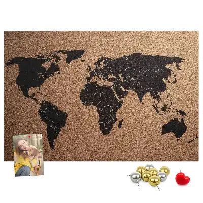 Tablica korkowa ozdobna Mapa świata