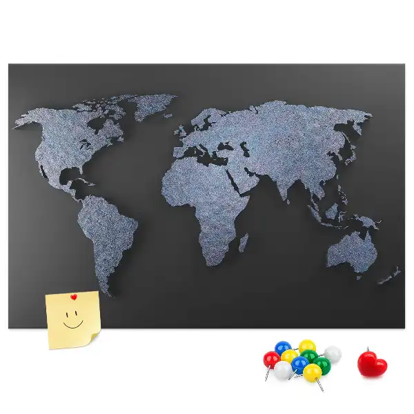 Tablica korkowa dla dzieci Mapa świata 3D