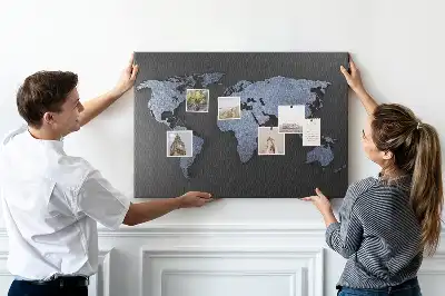 Tablica korkowa dla dzieci Mapa świata 3D