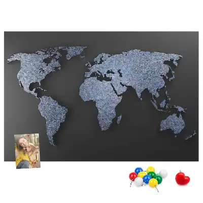 Tablica korkowa dla dzieci Mapa świata 3D