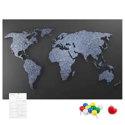 Tablica korkowa dla dzieci Mapa świata 3D