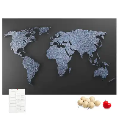 Tablica korkowa dla dzieci Mapa świata 3D