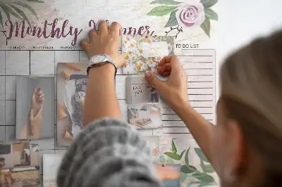 Ozdobna tablica korkowa Różany planer