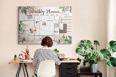 Ozdobna tablica korkowa Różany planer